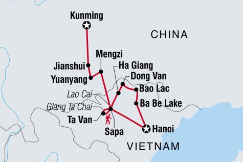 Sapa & Yunnan Explorer - Tour Map