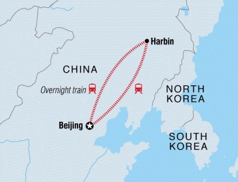 China's Harbin Ice Festival - Tour Map