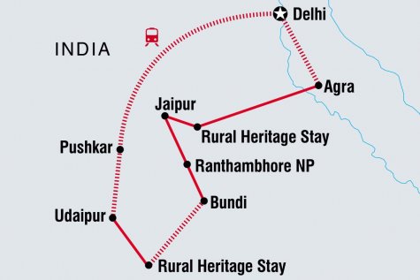 Classic Rajasthan - Tour Map
