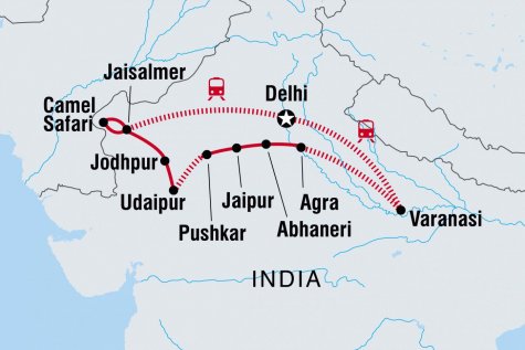 North India Revealed - Tour Map