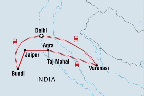 Essential North India - Tour Map