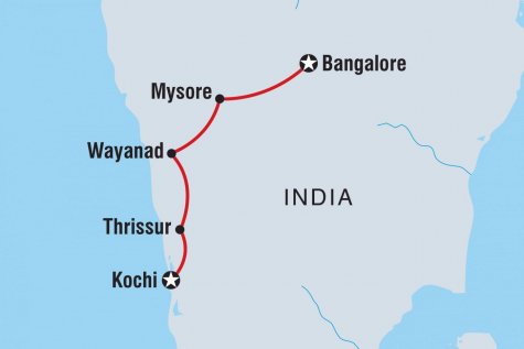 India: Mind, Body, Spirit - Tour Map