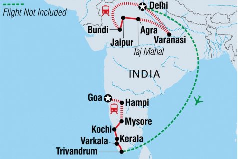 Epic India - Tour Map