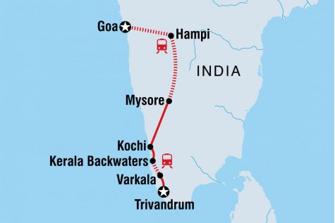Real South India - Tour Map