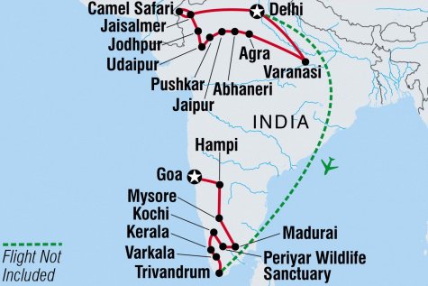 Iconic India - Tour Map