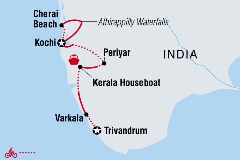 Cycle Kerala - Tour Map