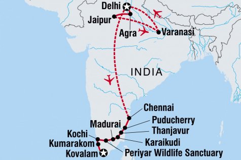 India Experience - Tour Map