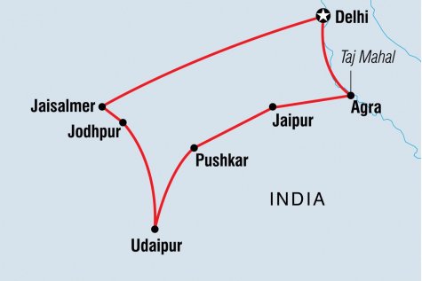 Real Rajasthan - Tour Map