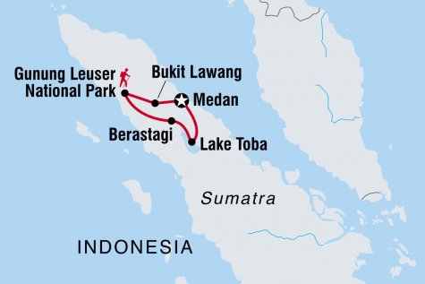 Sumatra Adventure - Tour Map