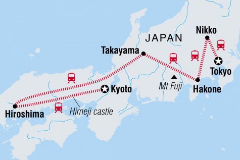 Japan: Land of the Rising Sun - Tour Map