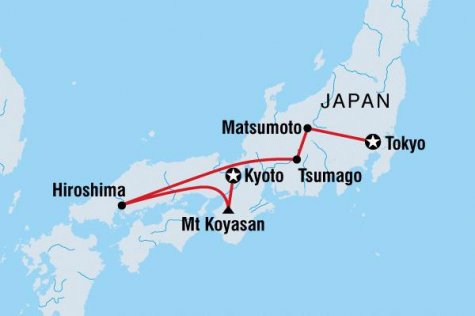 Classic Japan - Tour Map
