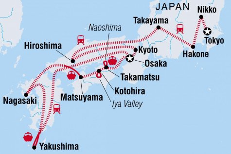 Ultimate Japan - Tour Map
