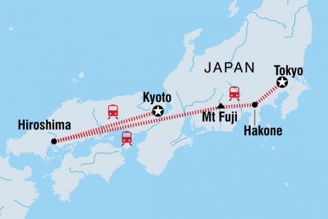 Japan Family Holiday - Tour Map