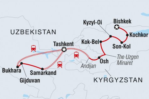 Central Asia Explorer - Tour Map