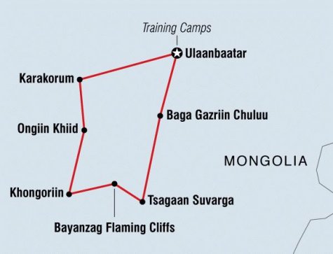 Mongolia's Naadam Festival - Tour Map