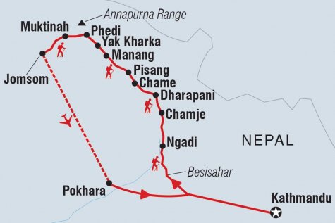Annapurna Circuit Trek - Tour Map