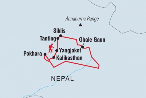 Annapurna Homestay Trek - Tour Map