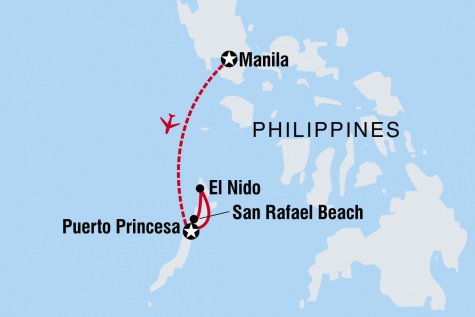 Philippines Palawan Island Getaway - Tour Map