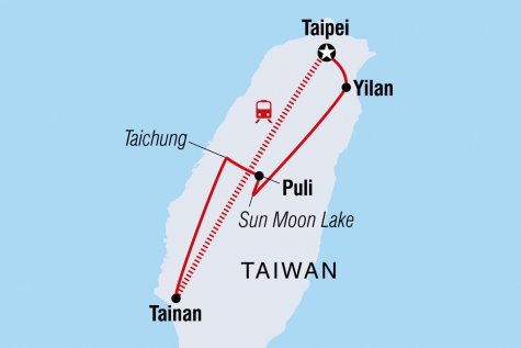 Taiwan Real Food Adventure - Tour Map