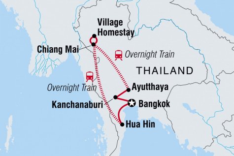 Thailand Family Holiday for Solo Parents - Tour Map