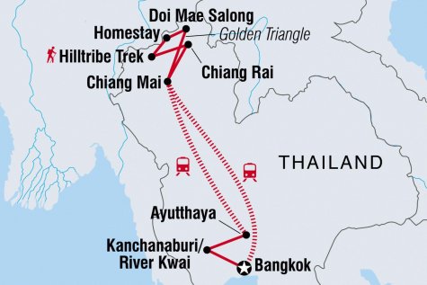 Beautiful Northern Thailand - Tour Map