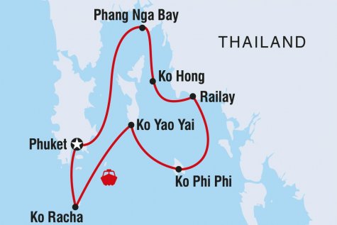 Phuket Sailing Adventure - Tour Map