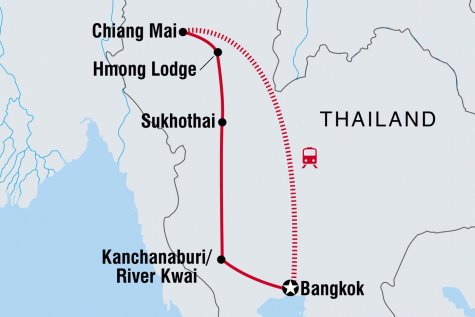 Highlights of Thailand - Tour Map