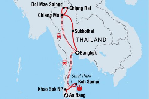 Real Thailand - Tour Map