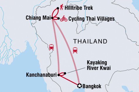Thailand: Hike, Bike & Kayak - Tour Map