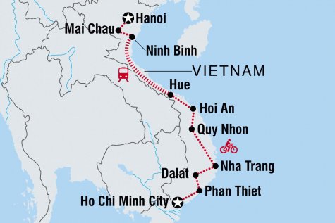 Cycle Vietnam - Tour Map