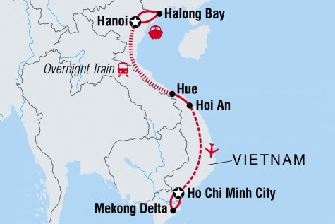 Vietnam Real Food Adventure - Tour Map