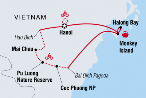 Cycle Northern Vietnam - Tour Map