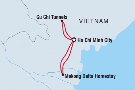 South Vietnam Getaway - Tour Map