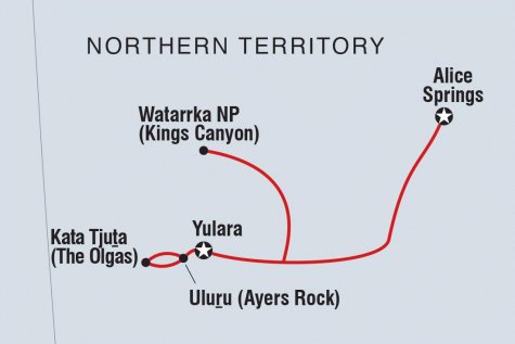 Uluru Adventure ex Yulara - Tour Map