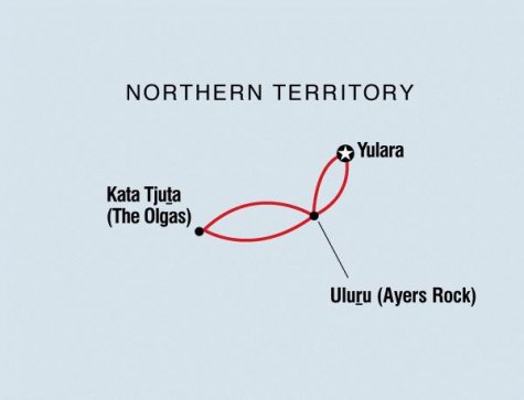 Overnight Uluru Adventure - Tour Map