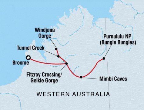 Broome to the Bungle Bungles - Tour Map