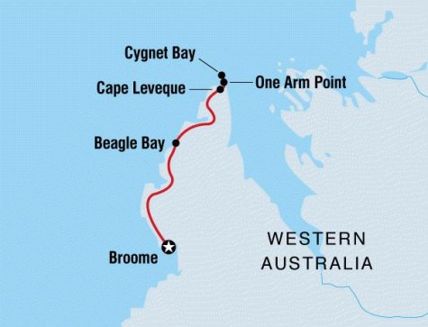 Cape Leveque and the Kimberley Coast - Tour Map