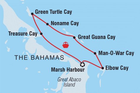 Bahamas Sailing Adventure - Tour Map