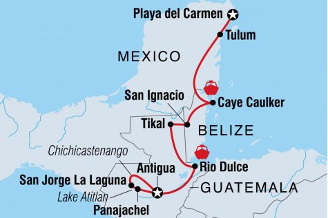 Real Central America - Tour Map