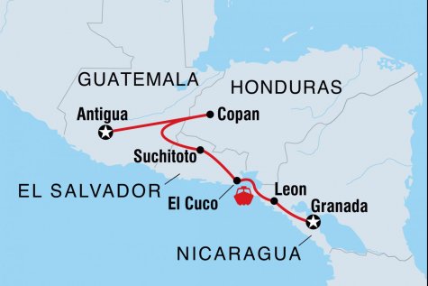 Guatemala & Beyond - Tour Map