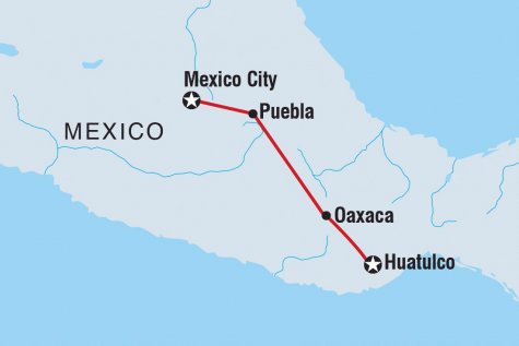 Mexico Real Food Adventure - Tour Map