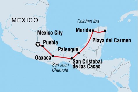 Real Mexico - Tour Map