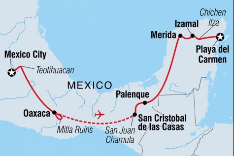Best of Mexico - Tour Map