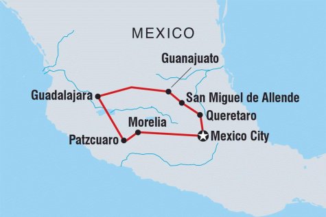 Mexican Heartlands - Tour Map