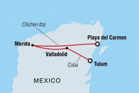 Mexico Family Holiday - Tour Map