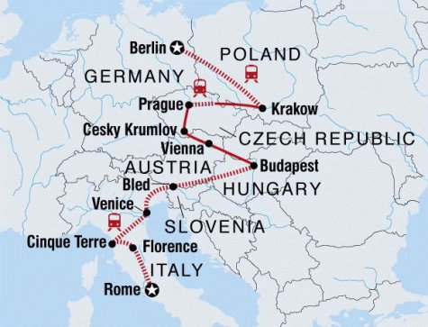 Berlin to Rome - Tour Map