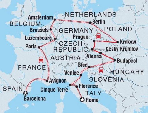Europe Explorer - Tour Map