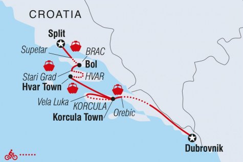 Cycle Croatia - Tour Map