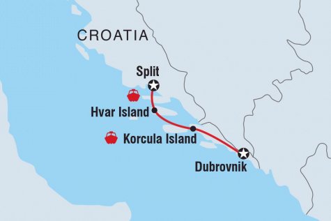Explore Croatia - Tour Map
