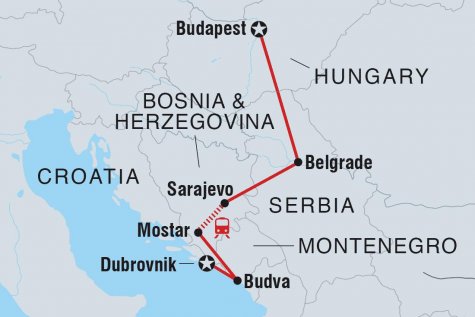 Essential Western Balkans - Tour Map